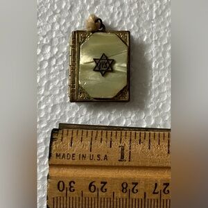 Vintage Gold Colored Star of David Book Locket Pendant